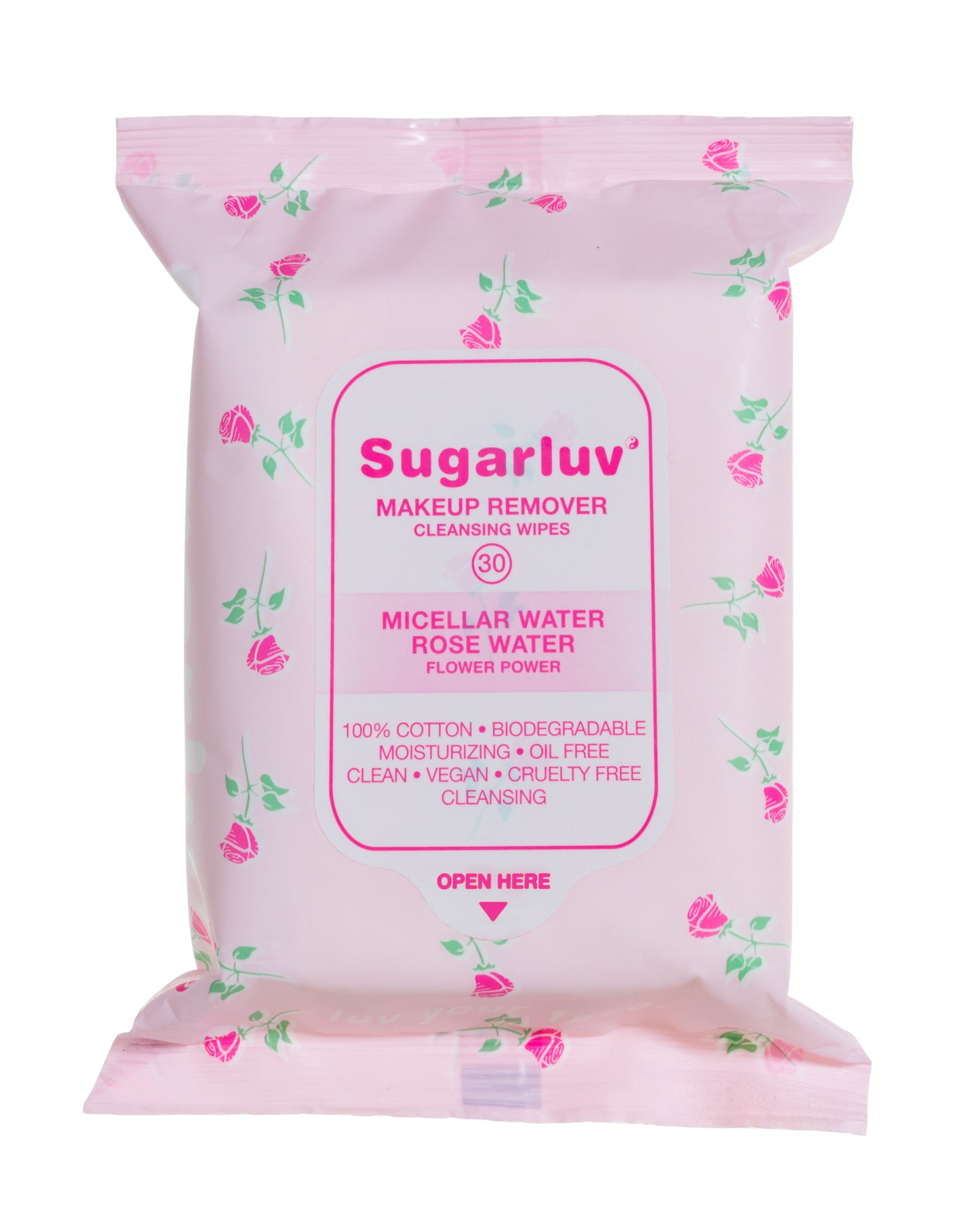 Sugarluv Micellar Water + Rosewater Makeup Removing Wipes 4 PACK Bundle