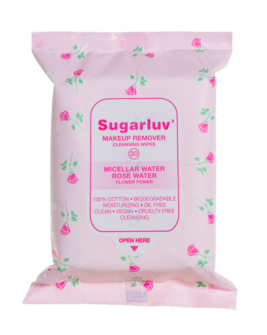Sugarluv Micellar Water + Rosewater Makeup Removing Wipes 4 PACK Bundle