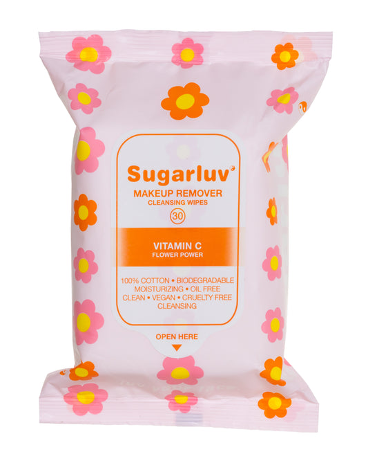 Sugarluv Vitamin C Flower Power Makeup Removing Wipes 4 PACK Bundle