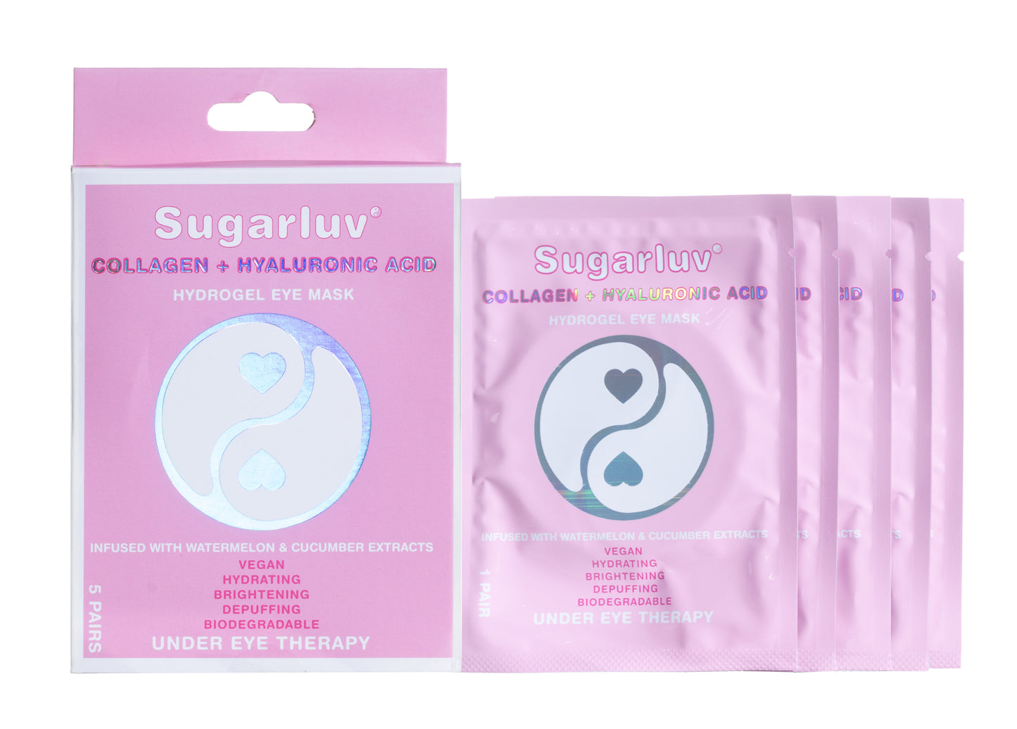 Collagen & Hyaluronic Acid Hydrogel Eye Mask + Cucumber & Watermelon 5PK