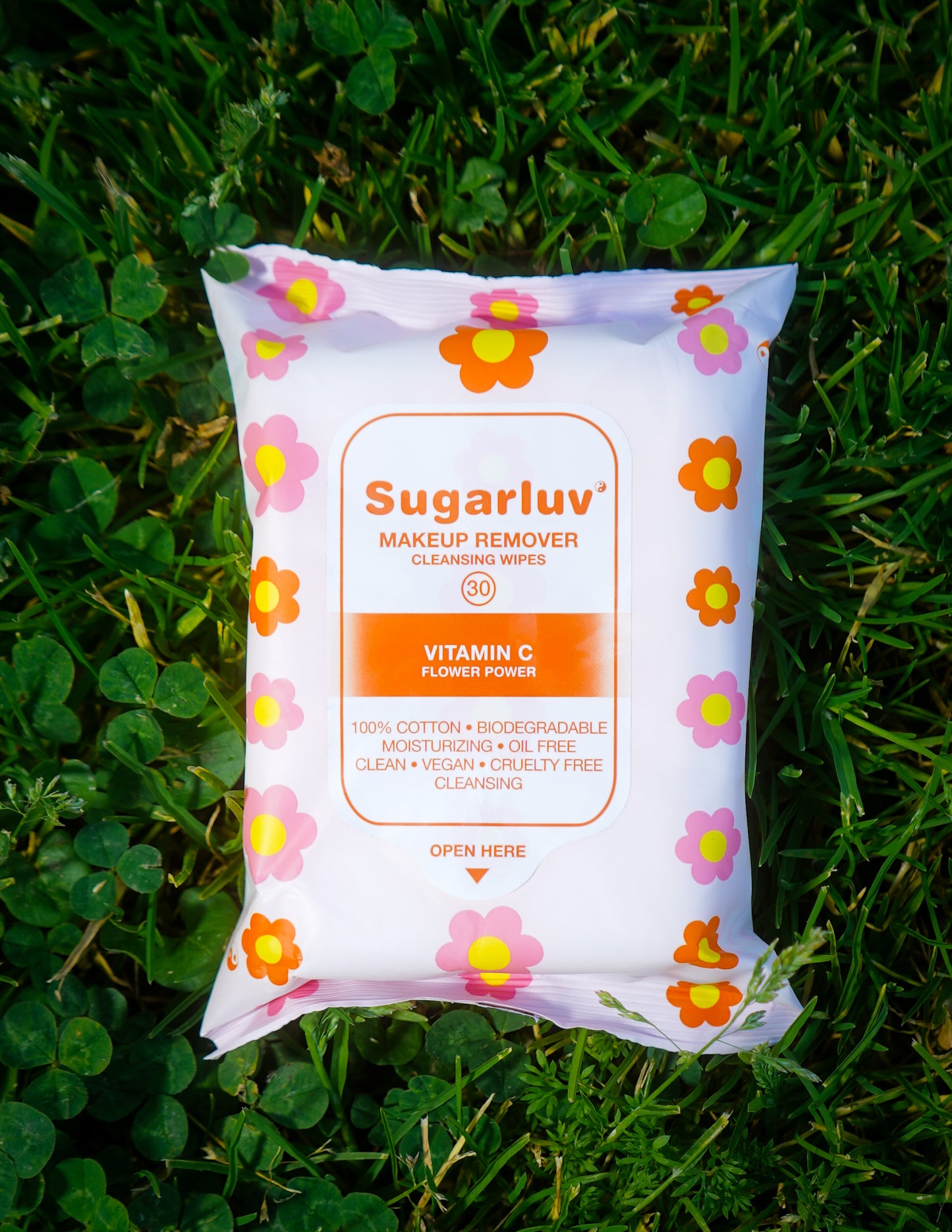 Sugarluv Vitamin C Flower Power Makeup Removing Wipes 4 PACK Bundle