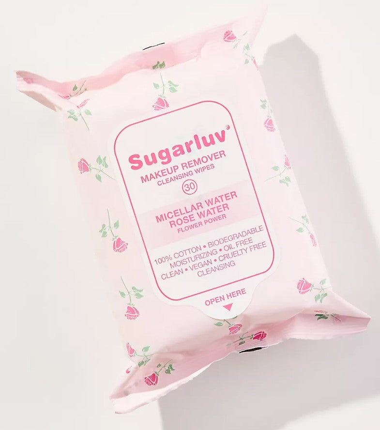 Micellar Water & Rosewater infused facial cleansing wipes 30ct