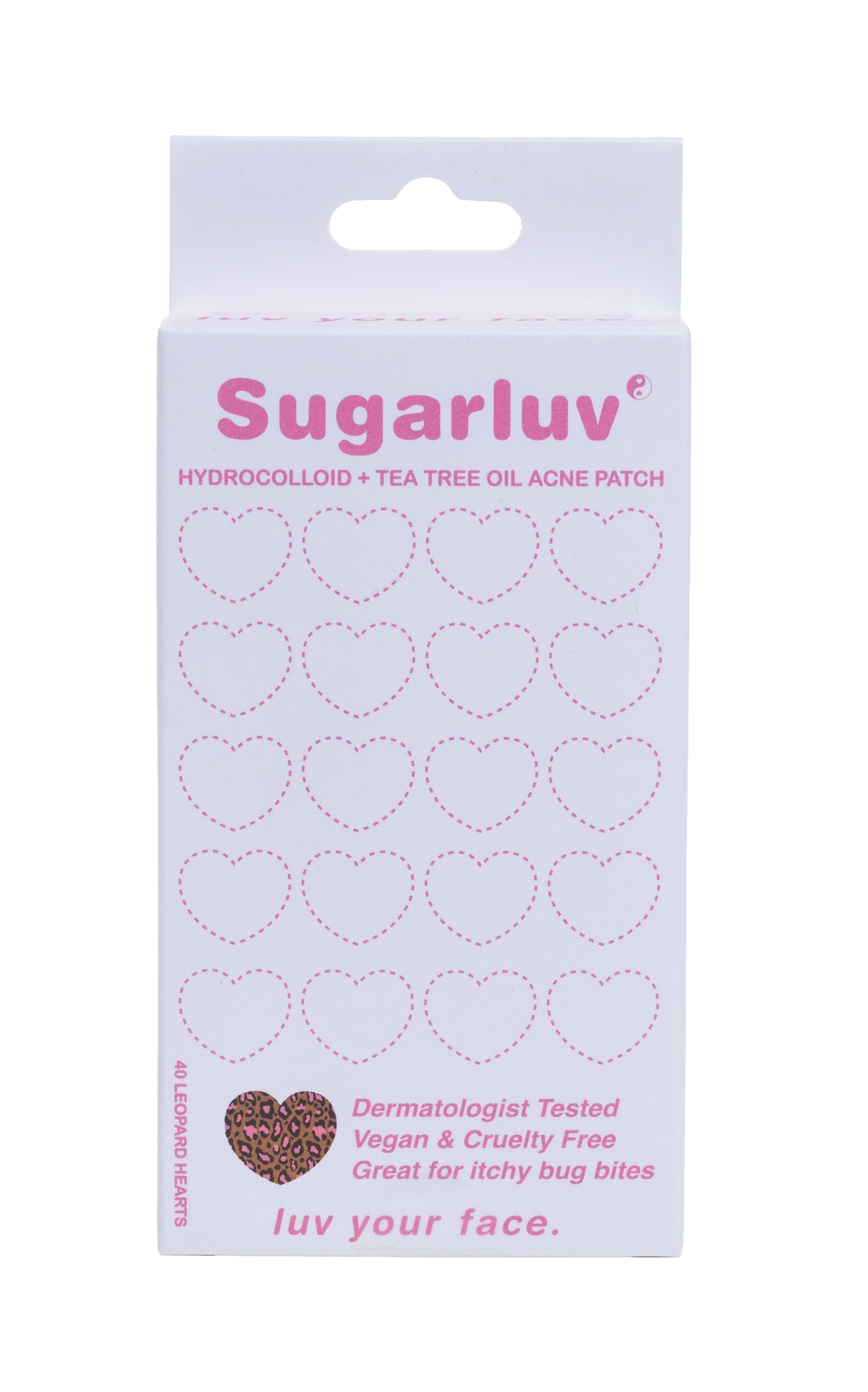 Hydrocolloid & Tea Tree Oil Acne Patch 40ct - Leopard Hearts