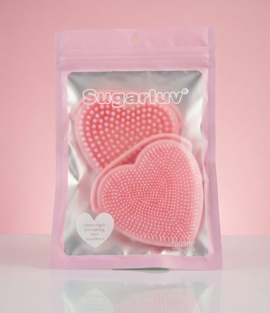 Luv Your Face.  Heart Shaped silicone face scrubbers - 2 PACK