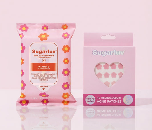 Flower Power Wipes and Acne Patches Duo