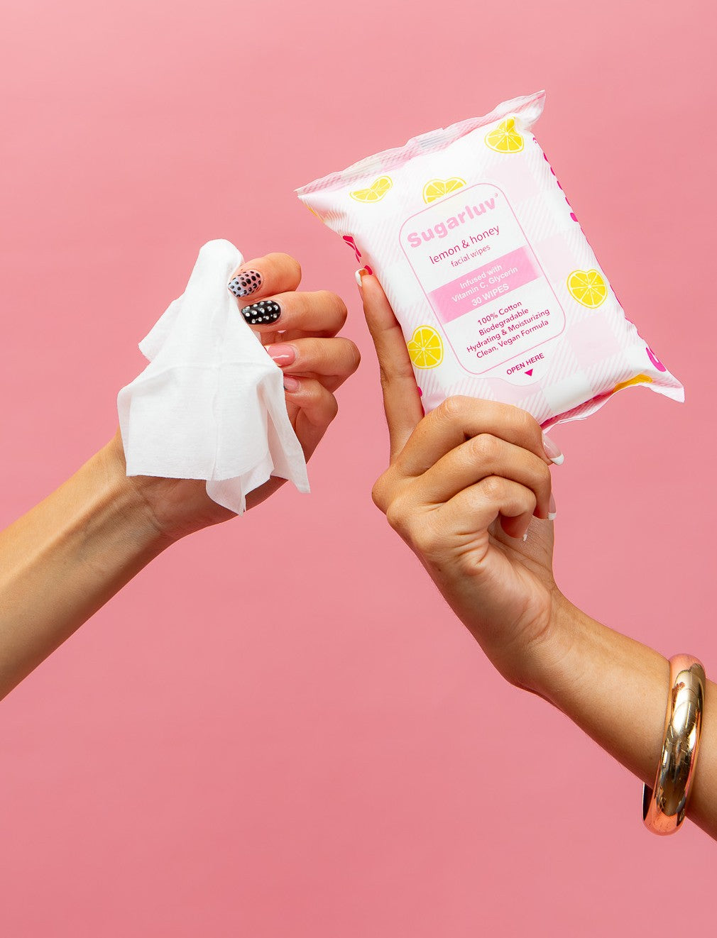 Lemon Honey Facial Wipes infused with Aloe, Micellar Water, Vitamin C & Glycerin 30ct