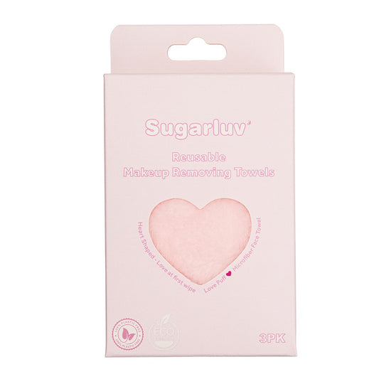 Heart Shaped Large Reusable Microfiber Makeup Removing Towels (3PK)