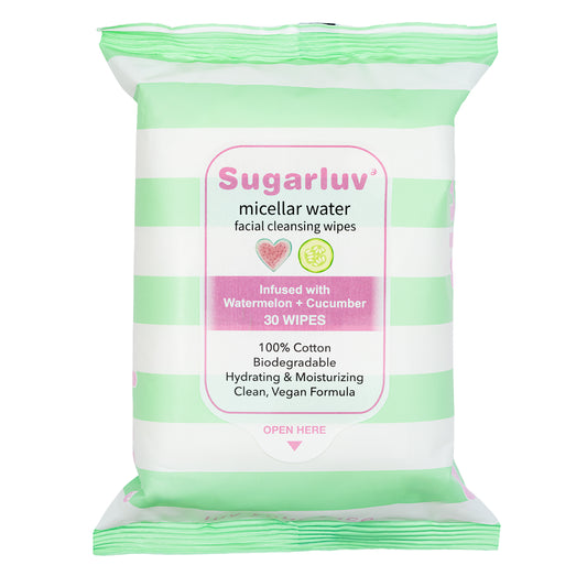 Micellar Water Facial Cleansing Wipes infused with Watermelon & Cucumber extracts 30ct
