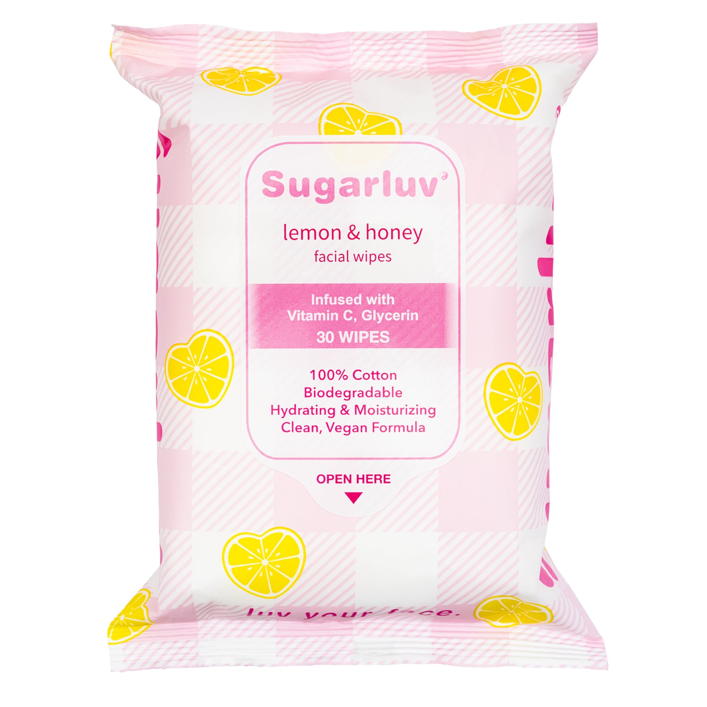 Lemon Honey Facial Wipes infused with Aloe, Micellar Water, Vitamin C & Glycerin 30ct