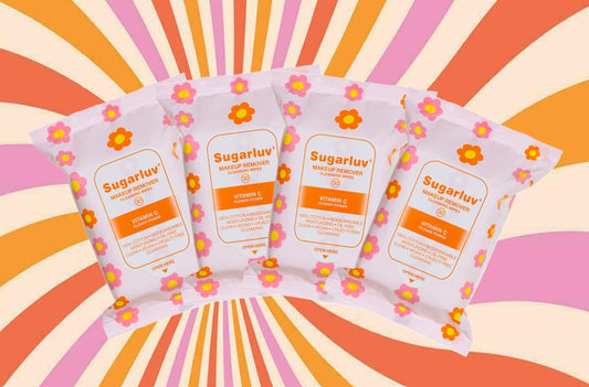 Sugarluv Vitamin C Flower Power Makeup Removing Wipes 4 PACK Bundle