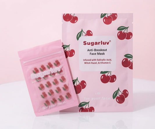 Anti Breakout Face Mask and Acne Patch Cherry Glow Duo