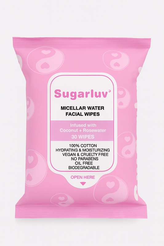 Micellar Water Facial Cleansing Wipes infused with Coconut & Rosewater extracts 30ct