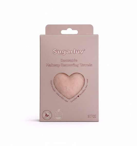 Heart Shaped Large Reusable Microfiber Makeup Removing Towels (3PK)